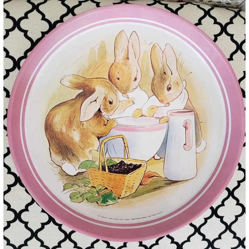 Beatrix Potter Bunnies Serving Tray Flopsy Mopsy cotton tail metal tray‎ 12